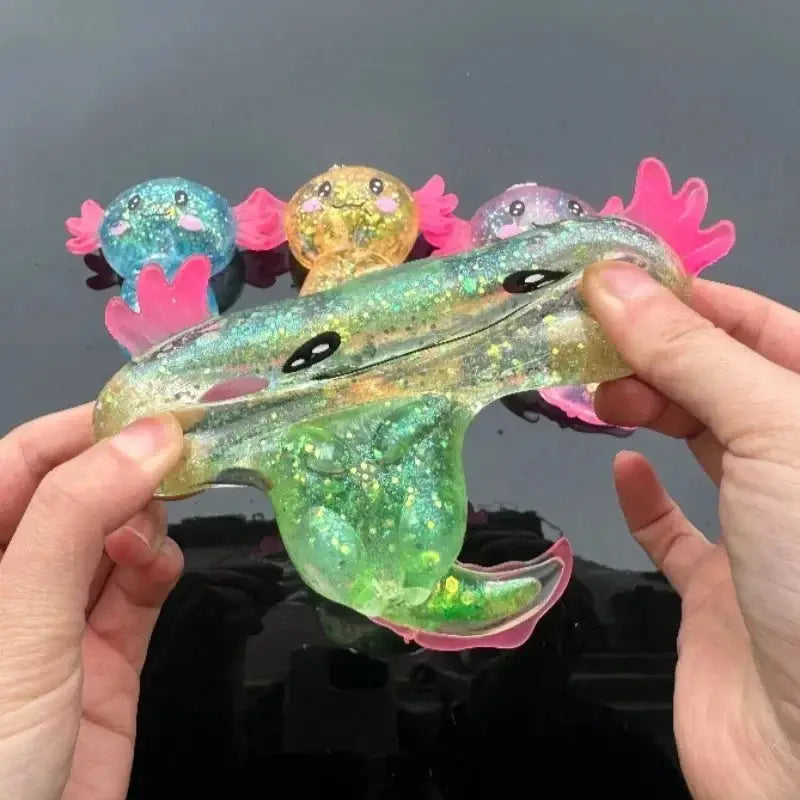 Squishy Axolotl Anti-Stress Slow-Rising – TPE Ultra-Doux, ASMR, 4 Coloris TechVisio