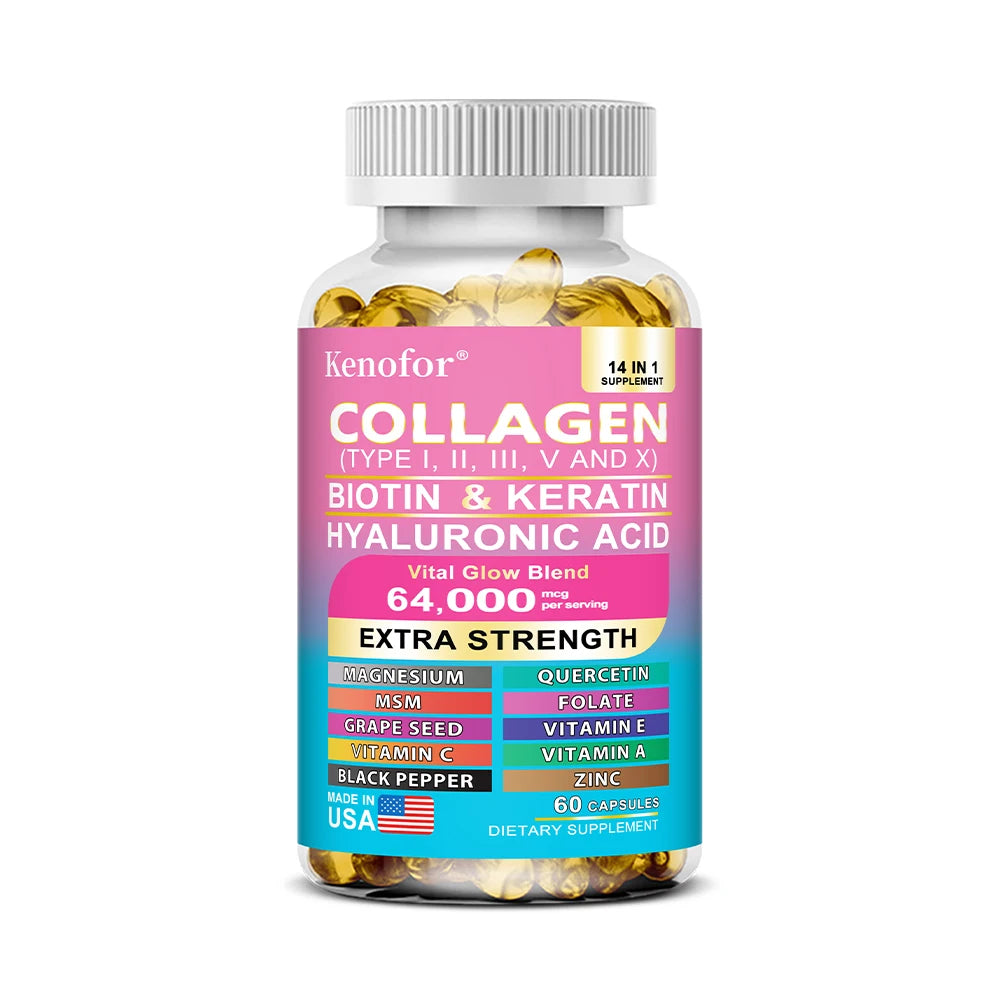 Kenofor Collagène 14-en-1 – Biotine, Kératine & Acide Hyaluronique