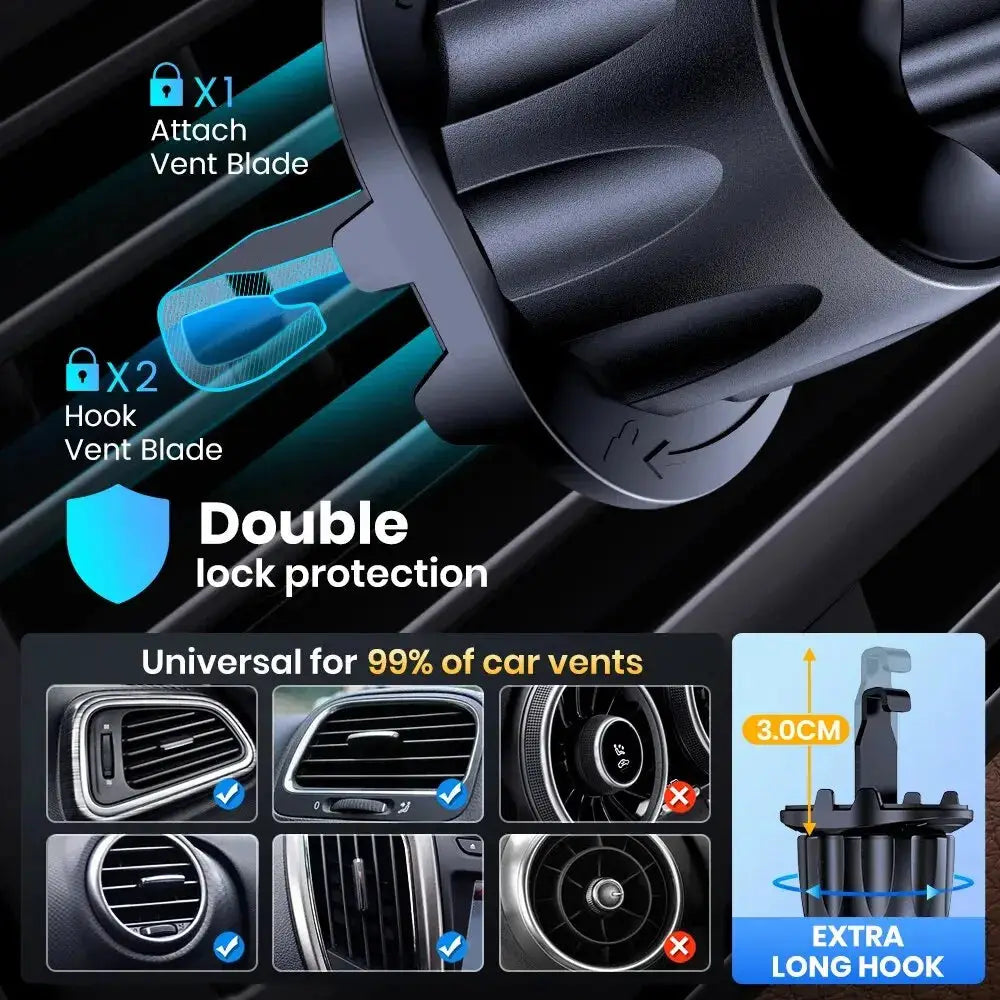 Support Magnétique Voiture TOPK N52 – 4 Aimants | Grille Aération | Universel TechVisio