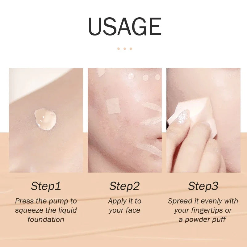 LAIKOU BB Cream 18 Hour Longlasting Liquid Foundation Waterproof Anti-acne Marks Flawless Natural Face Base Makeup Moisturize TechVisio