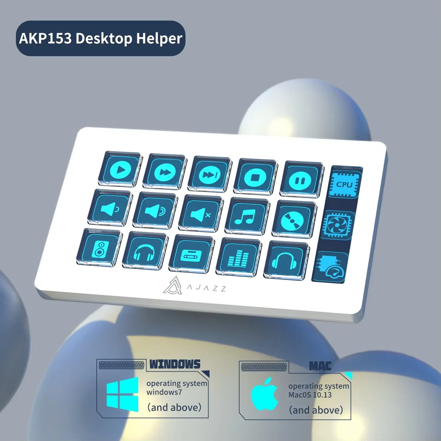 Ajazz AKP03E/153E Programmable Macro Keyboard – Mini Desktop Console, Multi-Scenario