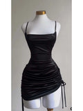 Sexy Sleeveless Backless Bodycon Mini Dress Women Summer Satin Lace Up Party Club Dresses Streetwear Evening Black Y2K 2025 Robe TechVisio