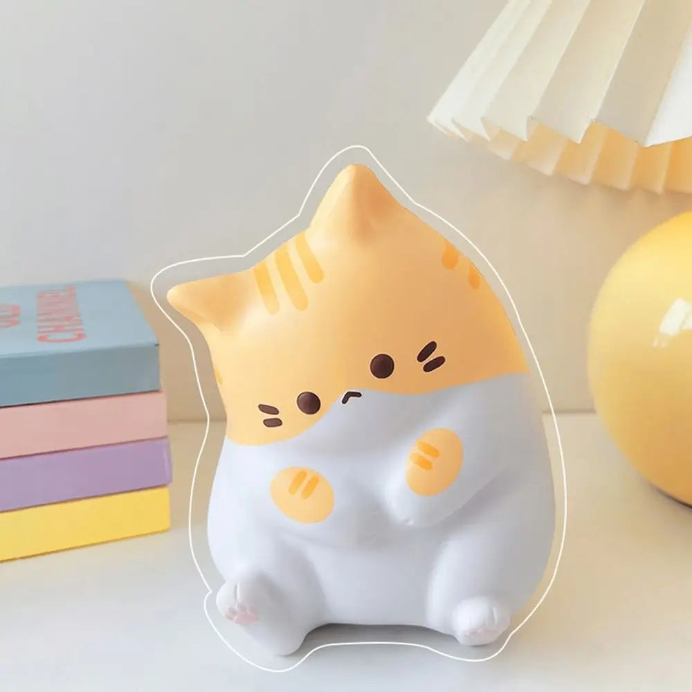 Squishy chat cartoon en PU – à mémoire de forme lente, anti-stress, 3 couleurs