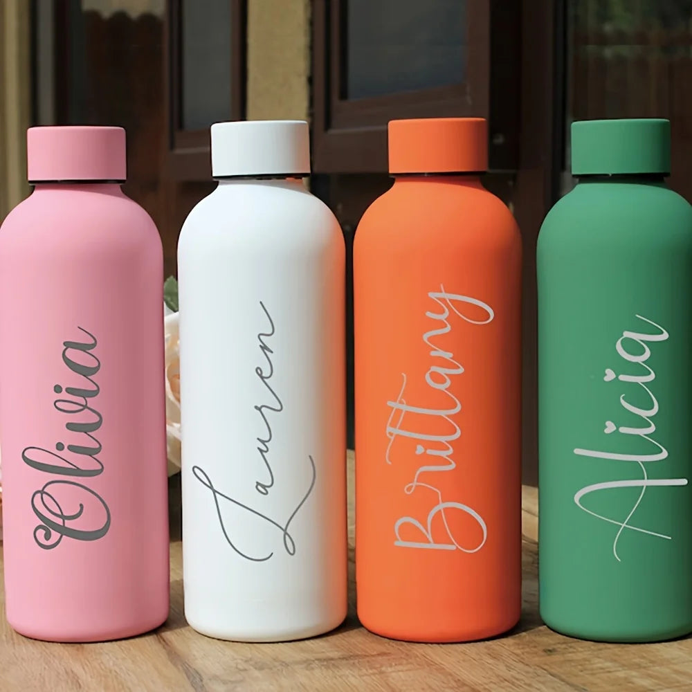 Custom Name Thermos Large Vacuum Flask 304 Stainless Steel Portable Thermos Bottle 0.5L Outdoor Sports Water Bottle Travel Mug TechVisio