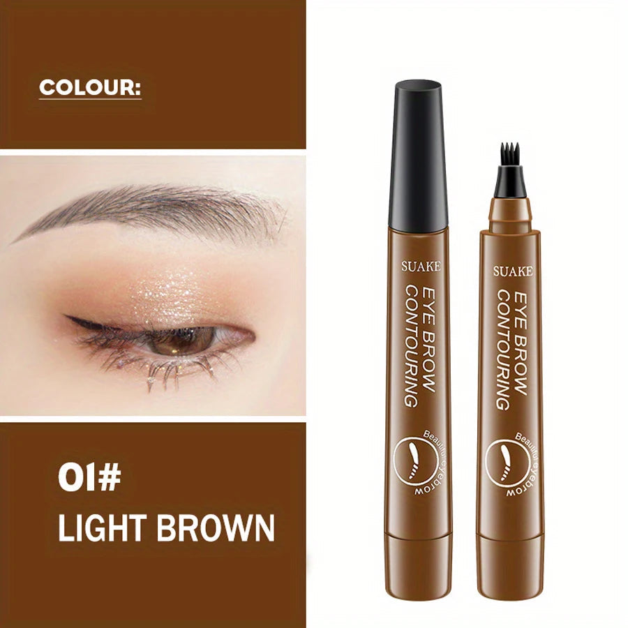 Waterproof Eyebrow Pen, Microblading Eyebrow Pencil With 4 Split Head, Natural Looking Brows Makeup ( 5 Colors) TechVisio