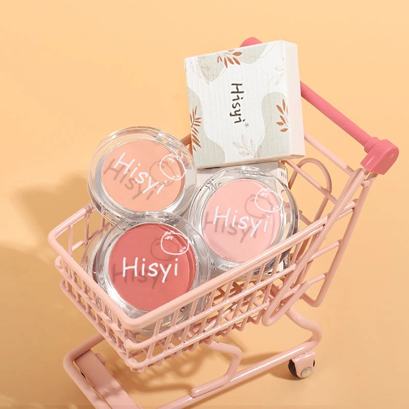 Daily single-color blush - Blush with a subtle wine-like sheen, fine glittering, natural color palette, pure makeup allure TechVisio