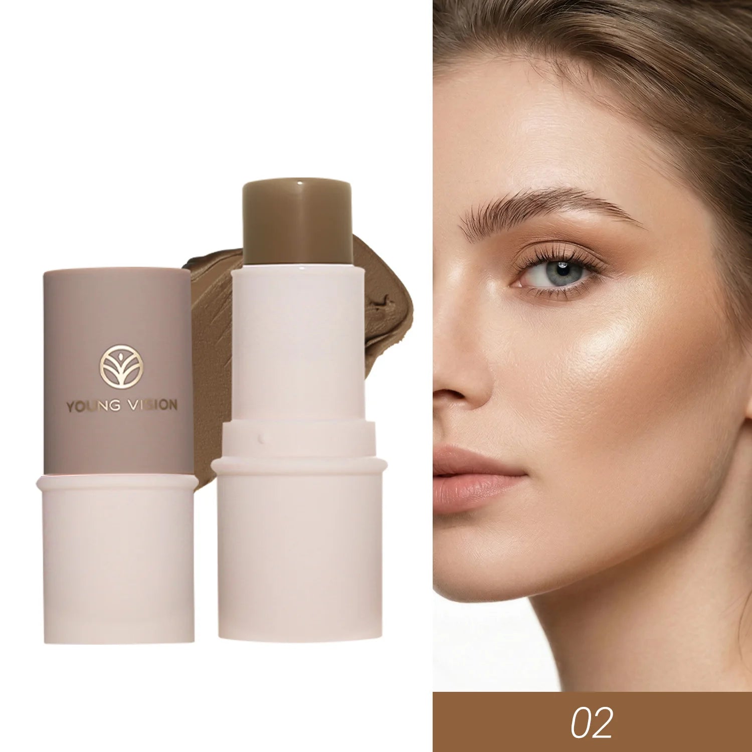 LANGMANNI Tri-Color Multi-Functional Face Brightening Contour Stick Contouring & Brightening Skin-Perfecting Stick TechVisio