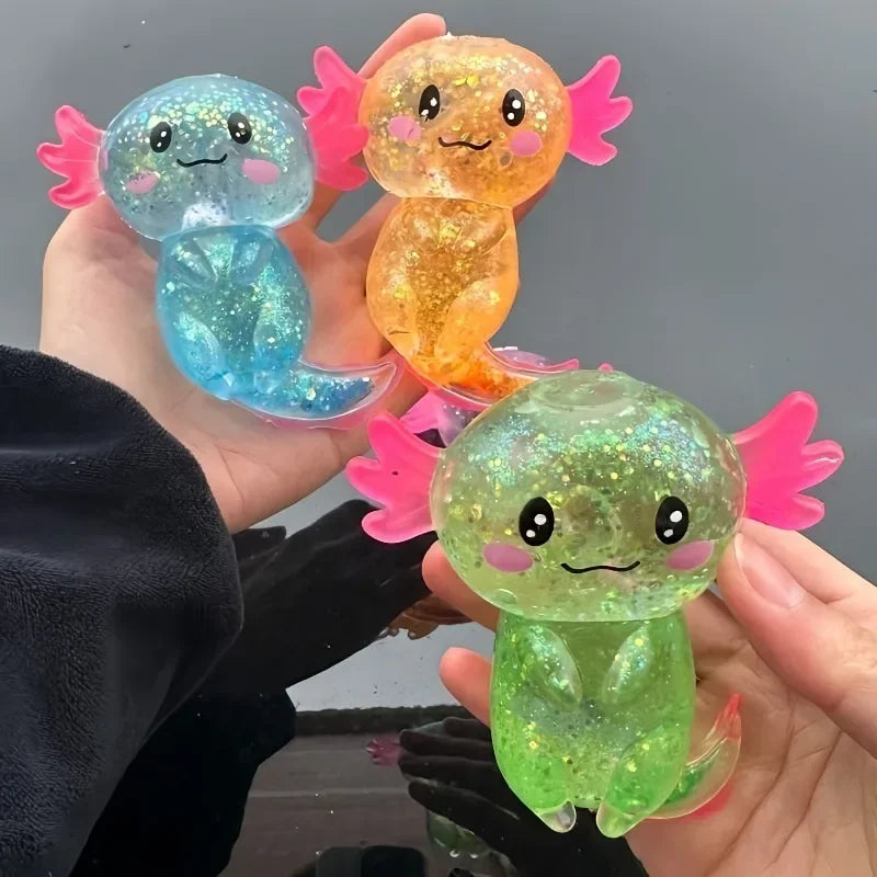 Squishy Axolotl Anti-Stress Slow-Rising – TPE Ultra-Doux, ASMR, 4 Coloris