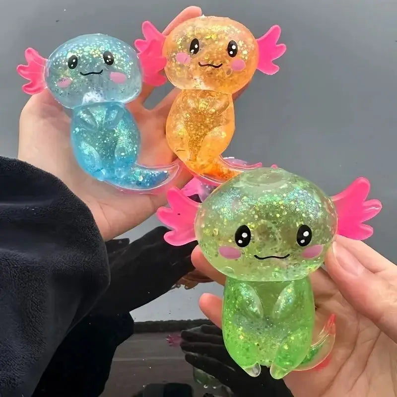Squishy Axolotl Anti-Stress Slow-Rising – TPE Ultra-Doux, ASMR, 4 Coloris TechVisio