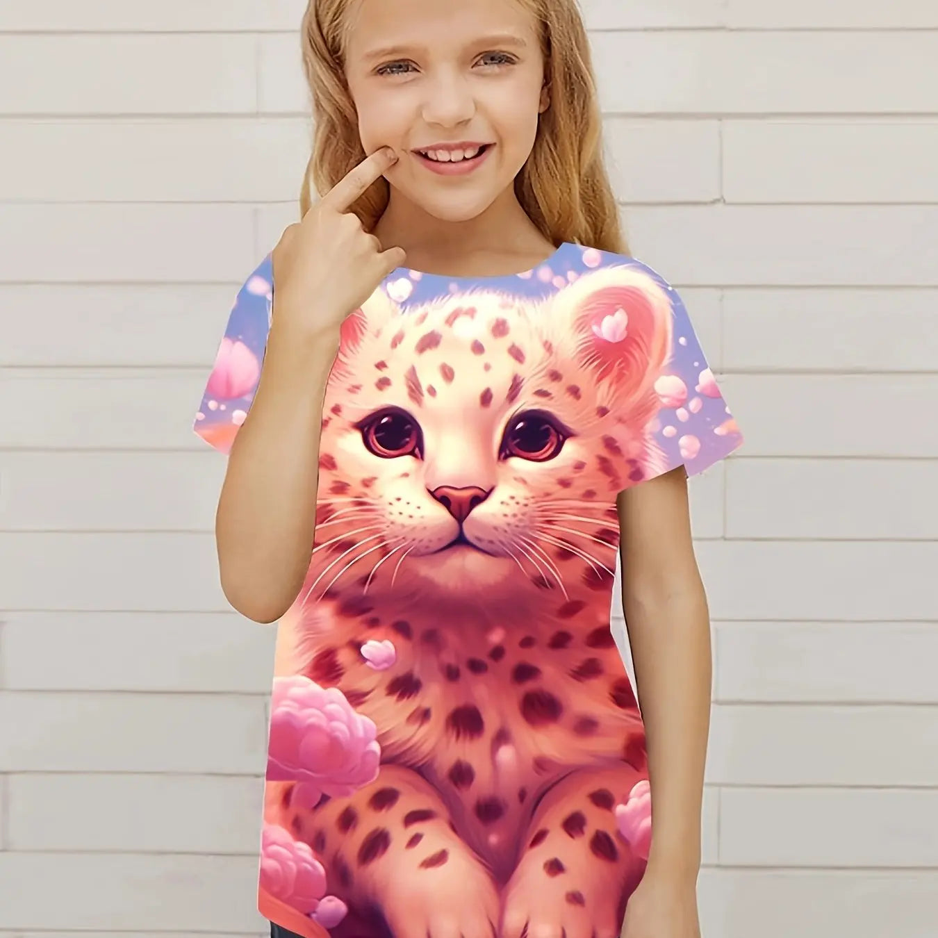 Children's Clothing Cute 3D Cat Graphic Print Short Sleeve Tops Kids Clothes T-Shirt Casual Pullover Child Boys Girls Summer TechVisio