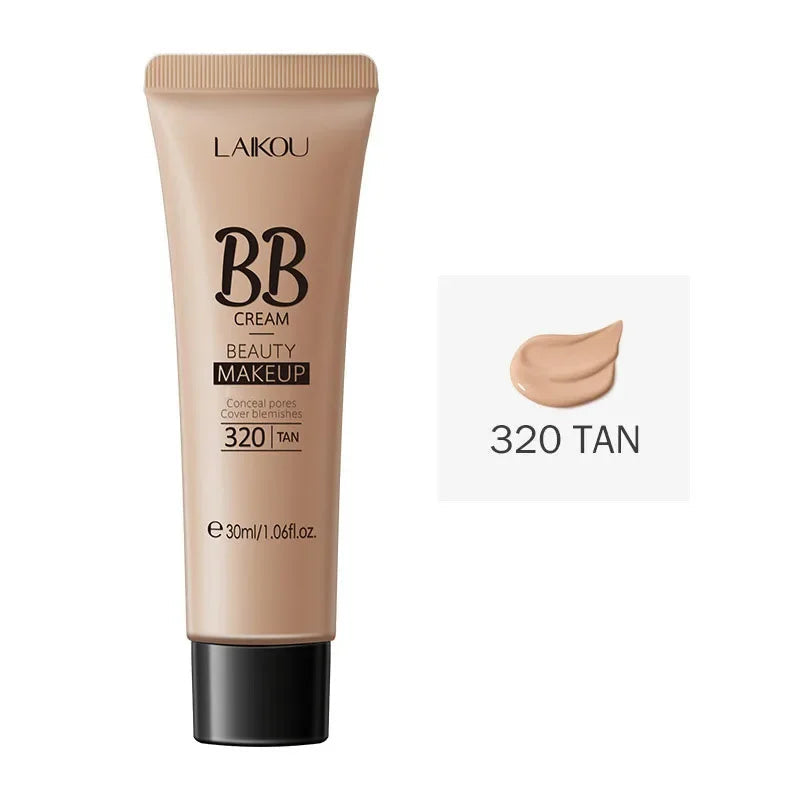 LAIKOU BB Cream 18 Hour Longlasting Liquid Foundation Waterproof Anti-acne Marks Flawless Natural Face Base Makeup Moisturize TechVisio