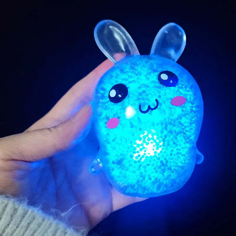 Adult Squishy Bunny Stress Balls with Light Stress Relief Toy Girls Fidget Toys Colorful Rabbit Easter Basket Stuffers TechVisio