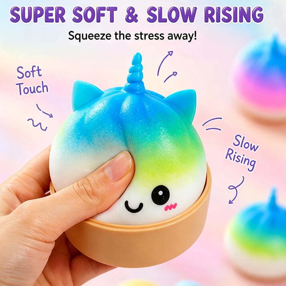 Squishy Licorne Jumbo Slow Rising Anti-Stress Fidget – Jouet Sensoriel Bureau Cadeau TechVisio
