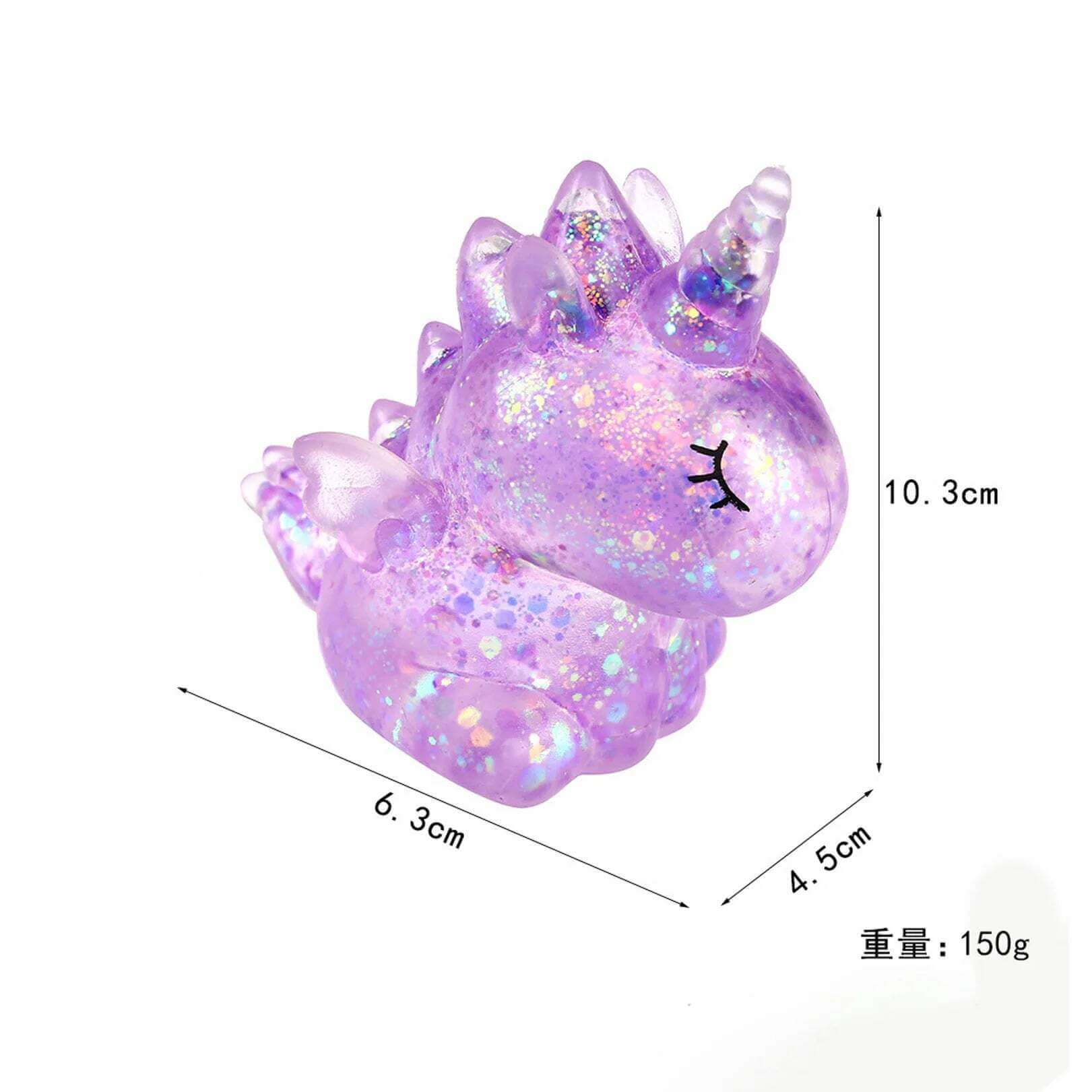 Glitter Unicorn Squishy Stress Relief Toy Soft Squeeze Fidget Toy Transparent Decompression Sensory Toy Gift for Kids Adults TechVisio