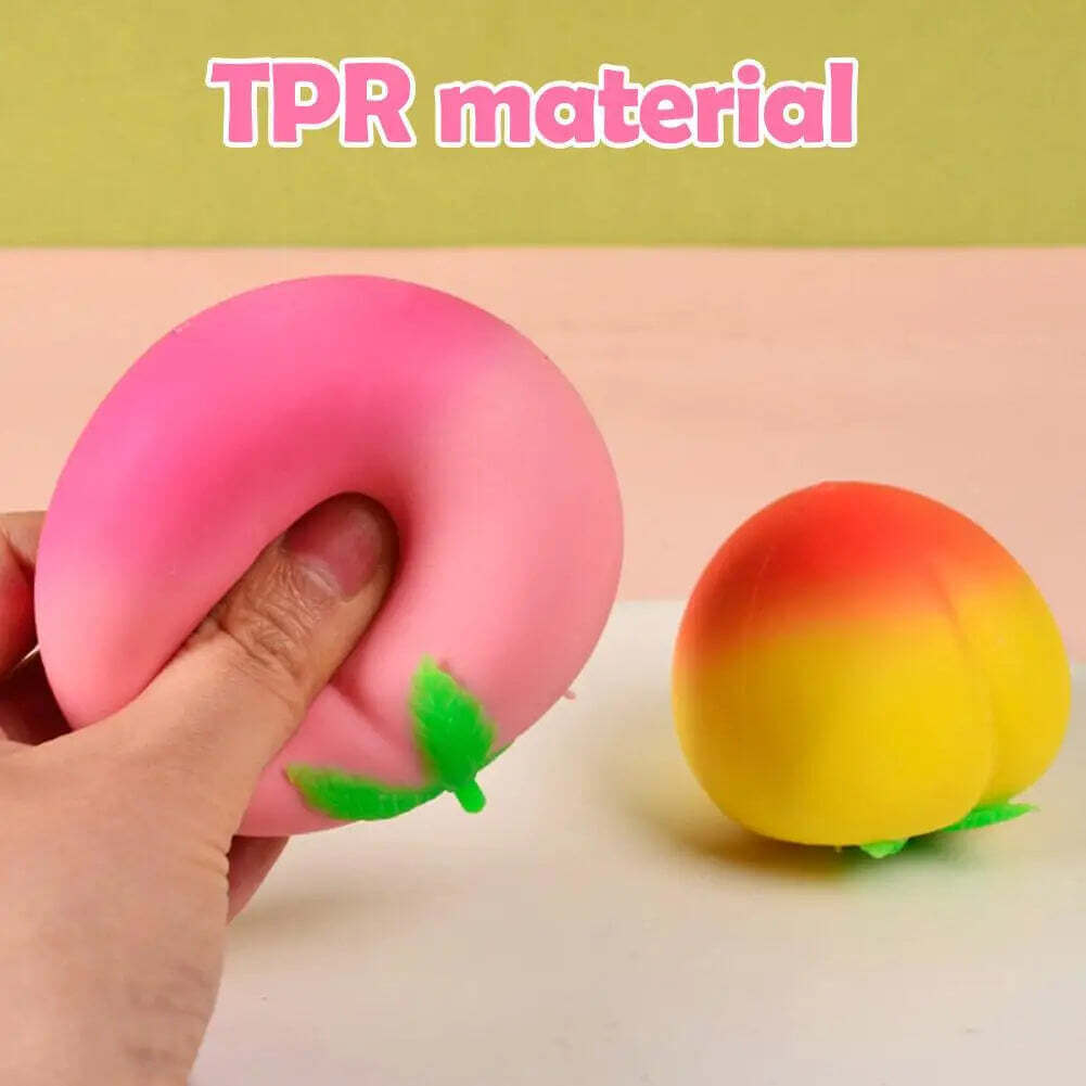 Kawaii Peach Squishy Fidget Toy Slow Rising Soft Squeeze Decompression Toys for Kids Adults Autism ADHD Stress Relief Gift TechVisio