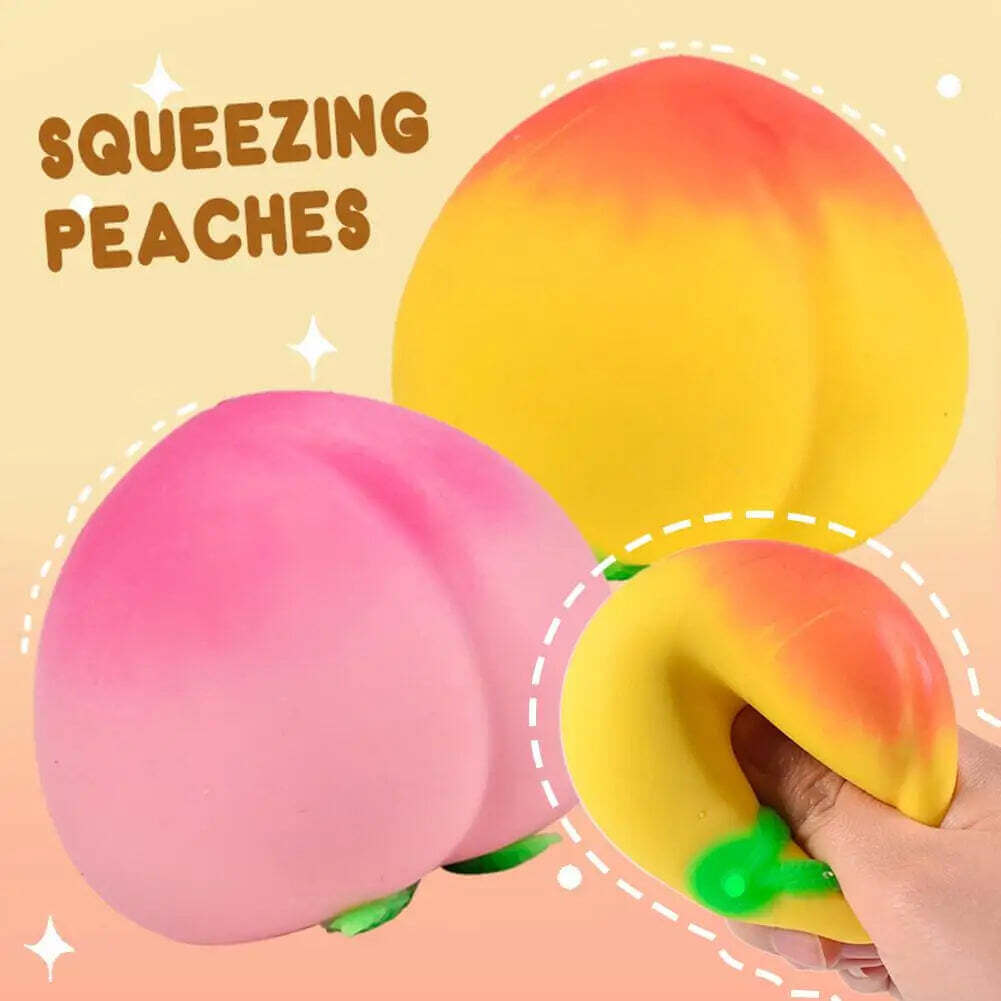 Kawaii Peach Squishy Fidget Toy Slow Rising Soft Squeeze Decompression Toys for Kids Adults Autism ADHD Stress Relief Gift TechVisio