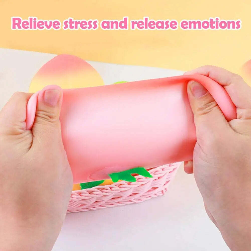 Kawaii Peach Squishy Fidget Toy Slow Rising Soft Squeeze Decompression Toys for Kids Adults Autism ADHD Stress Relief Gift TechVisio