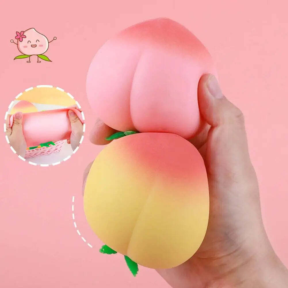 Kawaii Peach Squishy Fidget Toy Slow Rising Soft Squeeze Decompression Toys for Kids Adults Autism ADHD Stress Relief Gift TechVisio