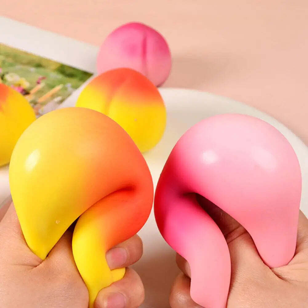 Kawaii Peach Squishy Fidget Toy Slow Rising Soft Squeeze Decompression Toys for Kids Adults Autism ADHD Stress Relief Gift TechVisio