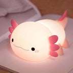 Night Light for Kids,Cute Purple Axolotl Lamp ,LED Squishy Nursery Nightlight,  Soft Silicone Novelty Animal Bedside Lamp TechVisio
