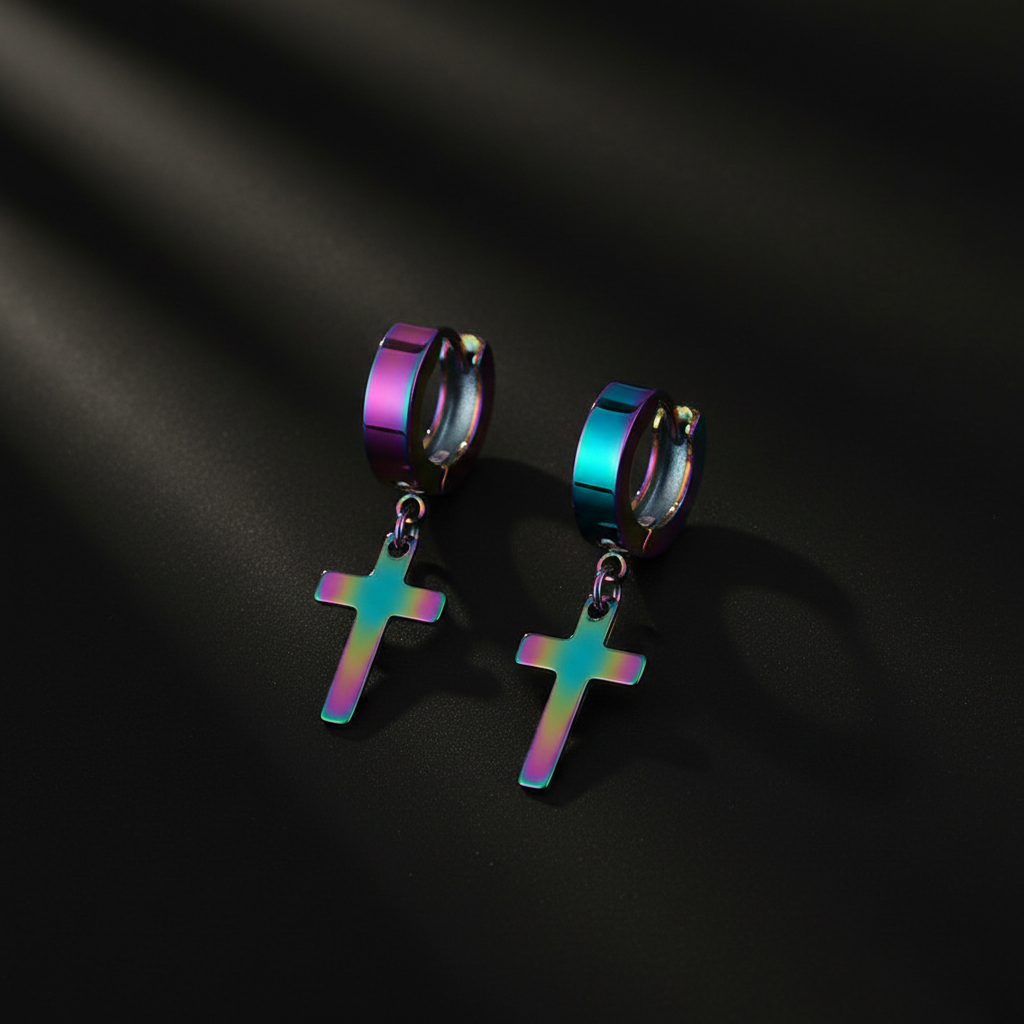 Boucles Croix Colorful Premium