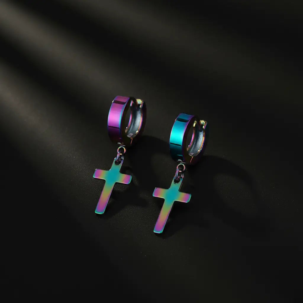 Boucles Croix Colorful Premium