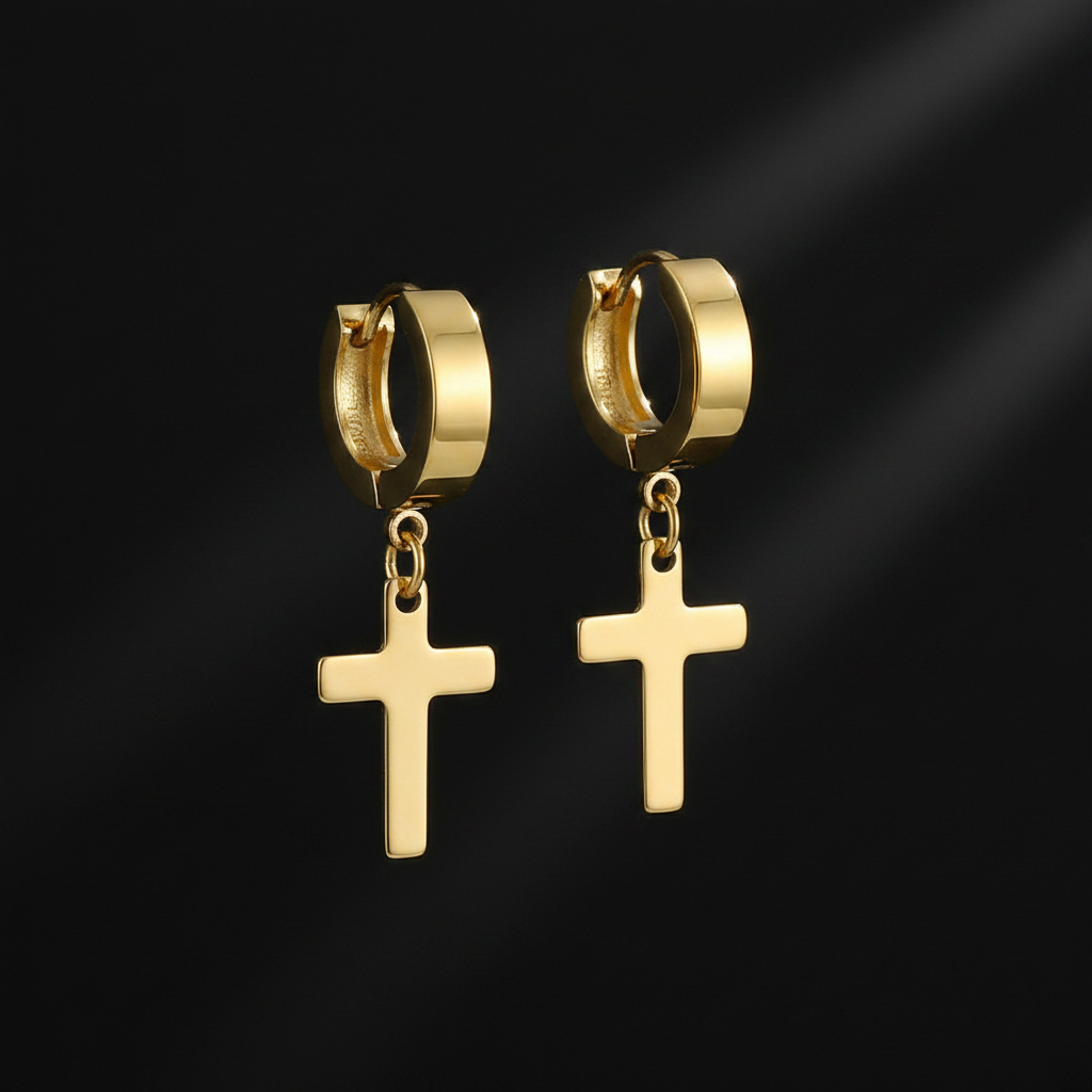 Boucles Croix Gold Premium