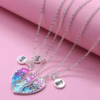 Collier Trio Amitié BFF Cœur Brisé Pêche – 3 Pièces Cadeau Meilleure Amie TechVisio
