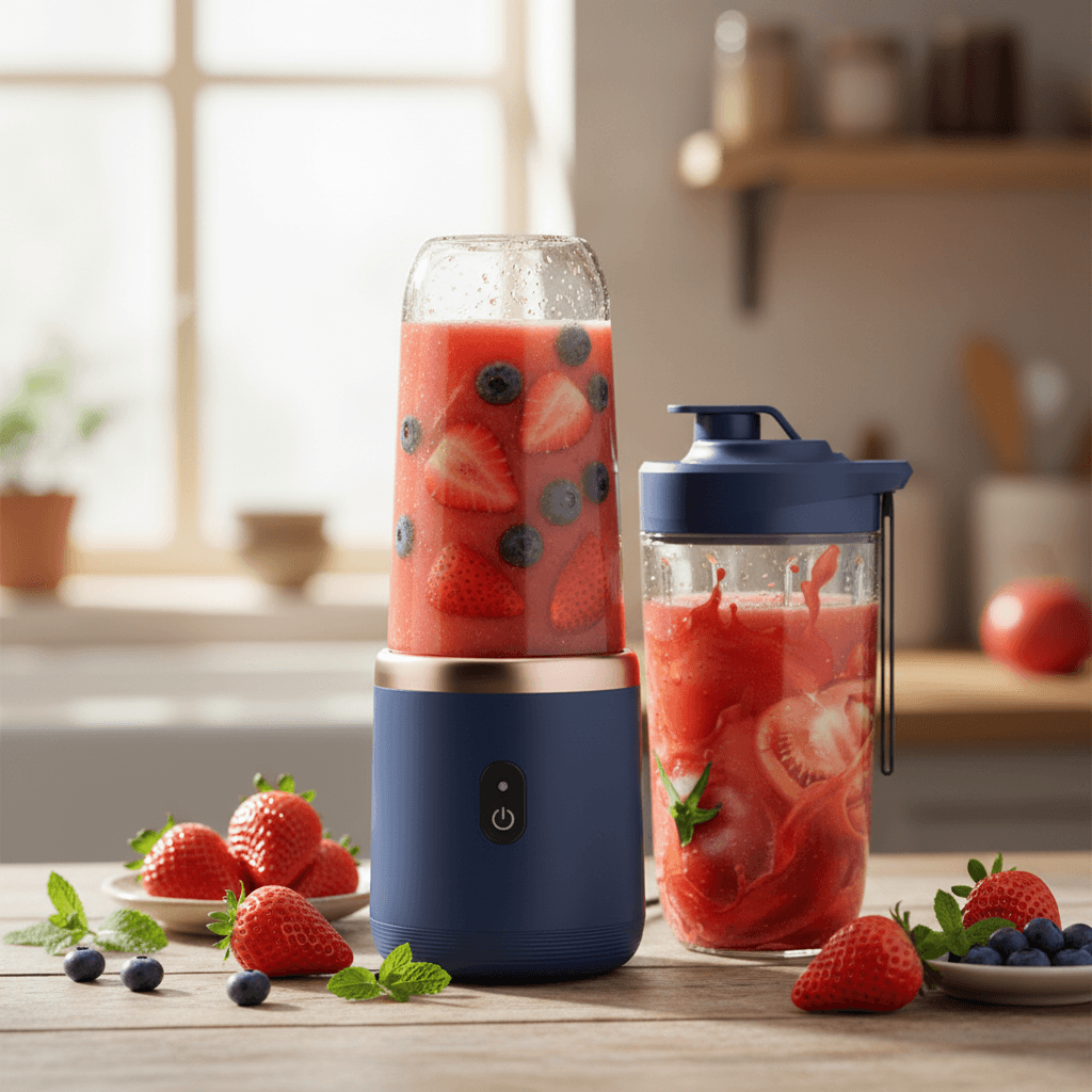 Portable Fruit Juice Blenders Summer Personal Electric Mini Bottle Home USB 6 Blades Juicer Cup Machine For Kitchen TechVisio