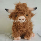 Peluche Highland Cow CYISONAL – Vache Écossaise Fluffy 25 cm CYISONAL