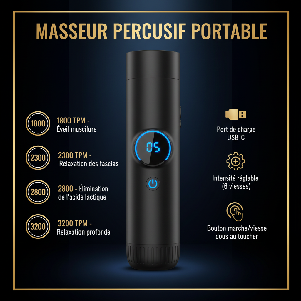 Masseur Percussif Portable - Fiche Produit