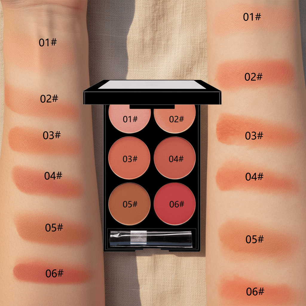 Palette Blush & Contouring 6 Couleurs – Nacré & Mat