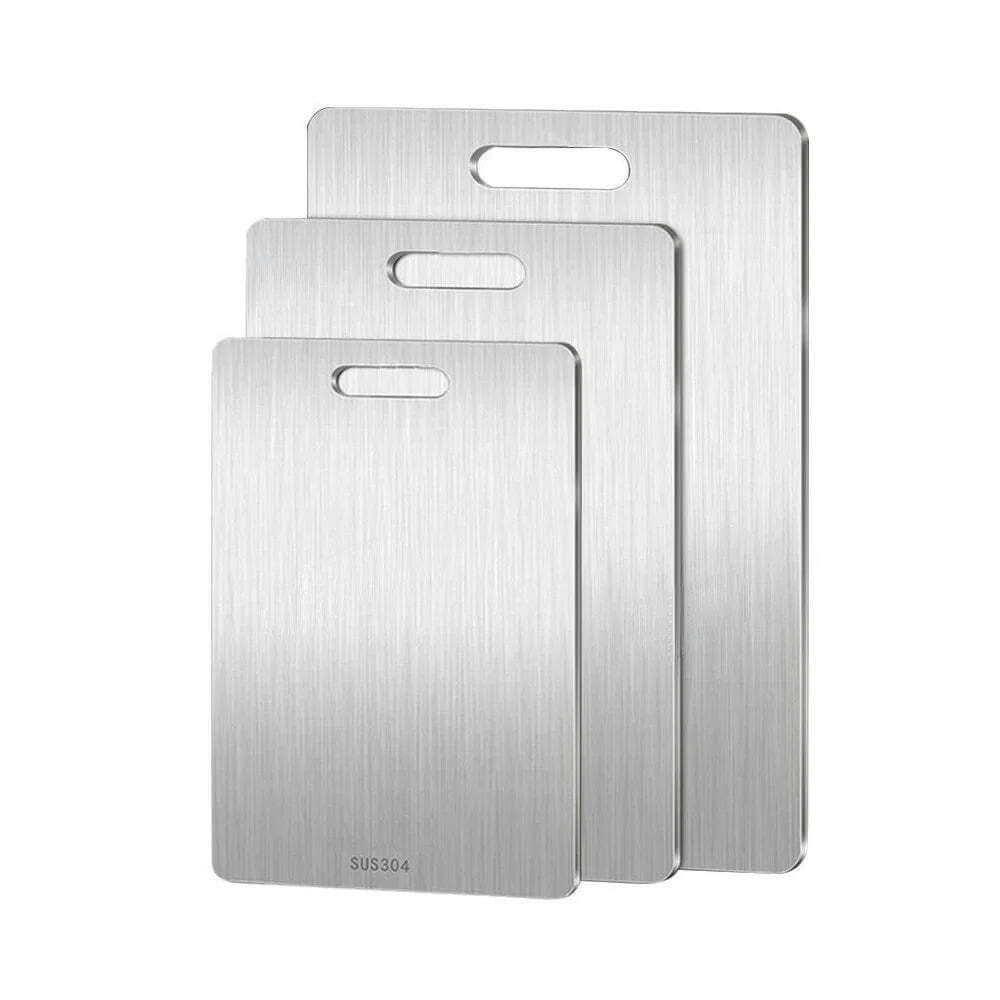 316 Stainless Steel Panel and Chopping Board Kitchen Household Thickened Double Sided Cutting Board Block Kneading Dough Board TechVisio