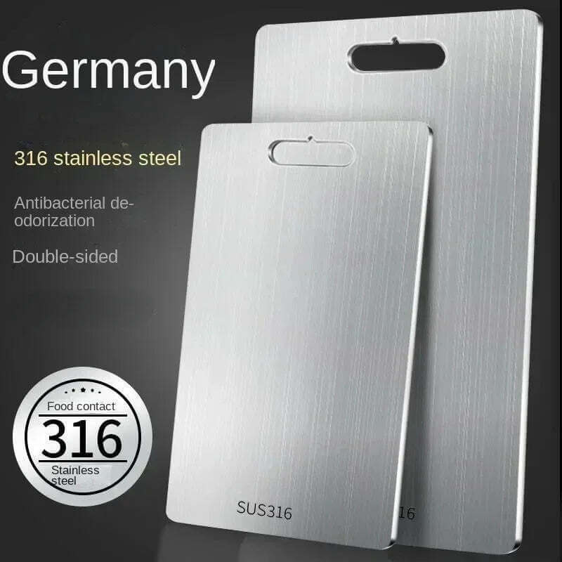316 Stainless Steel Panel and Chopping Board Kitchen Household Thickened Double Sided Cutting Board Block Kneading Dough Board TechVisio