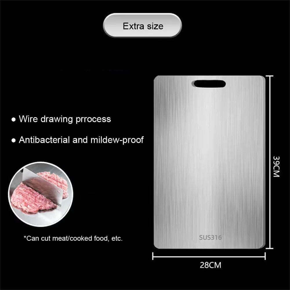 316 Stainless Steel Panel and Chopping Board Kitchen Household Thickened Double Sided Cutting Board Block Kneading Dough Board TechVisio