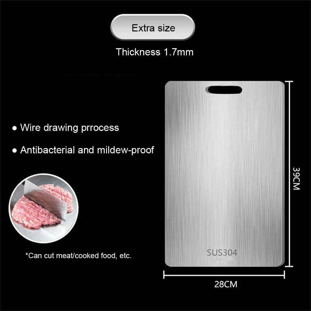316 Stainless Steel Panel and Chopping Board Kitchen Household Thickened Double Sided Cutting Board Block Kneading Dough Board TechVisio