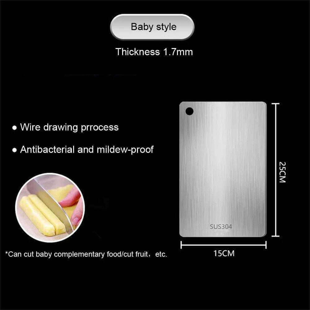 316 Stainless Steel Panel and Chopping Board Kitchen Household Thickened Double Sided Cutting Board Block Kneading Dough Board TechVisio