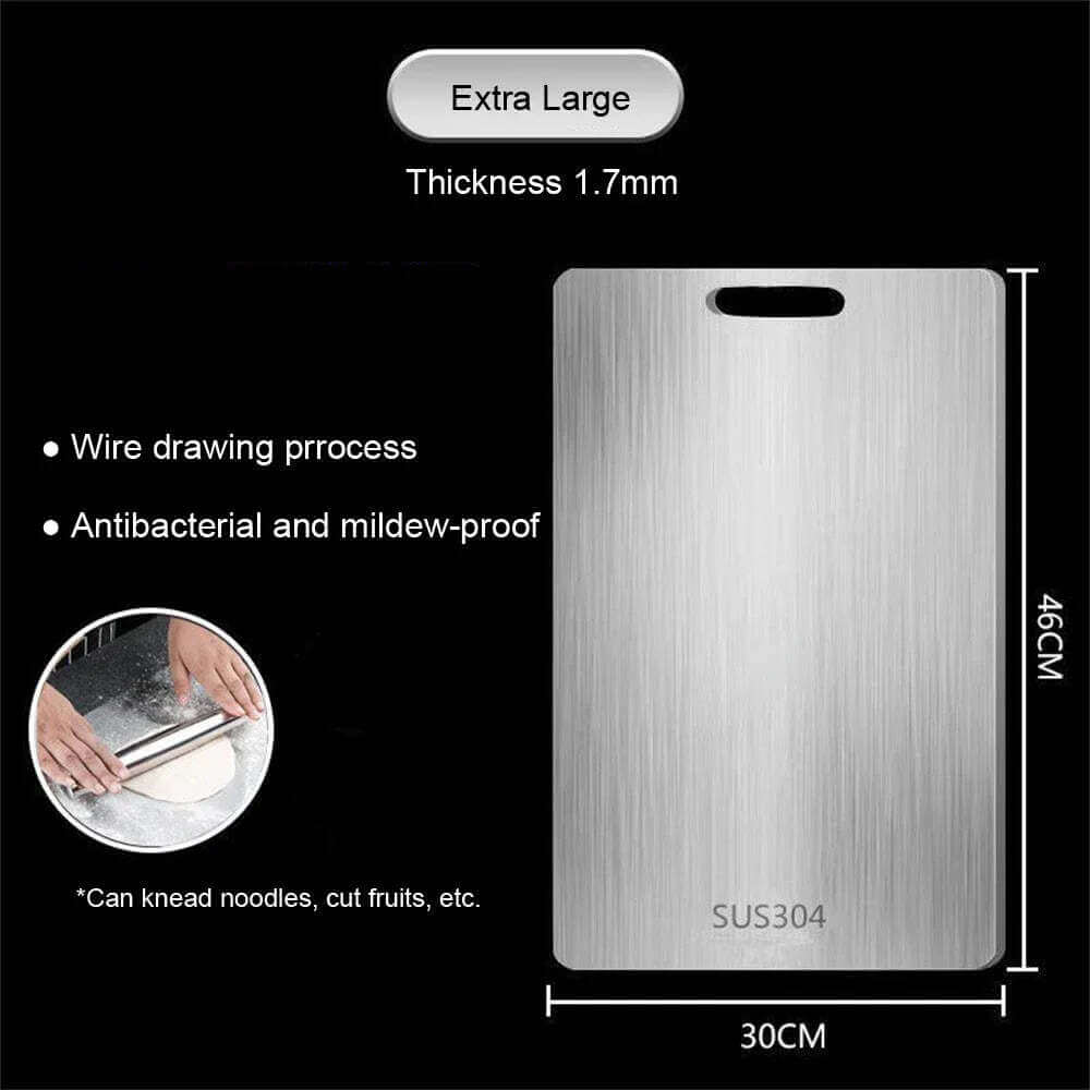 316 Stainless Steel Panel and Chopping Board Kitchen Household Thickened Double Sided Cutting Board Block Kneading Dough Board TechVisio