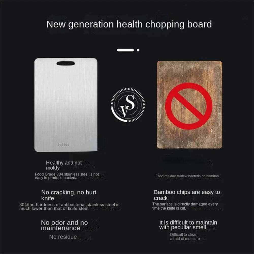 316 Stainless Steel Panel and Chopping Board Kitchen Household Thickened Double Sided Cutting Board Block Kneading Dough Board TechVisio