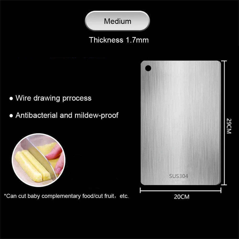 316 Stainless Steel Panel and Chopping Board Kitchen Household Thickened Double Sided Cutting Board Block Kneading Dough Board TechVisio