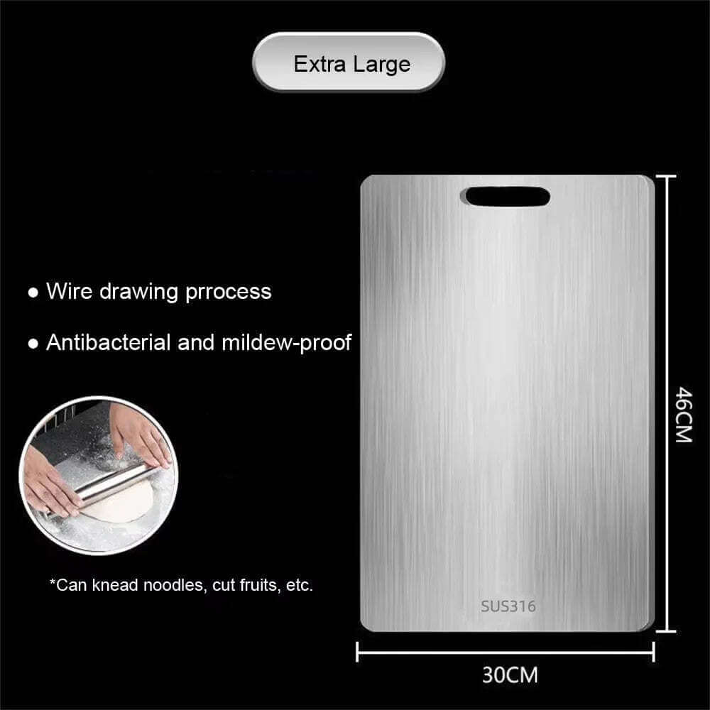 316 Stainless Steel Panel and Chopping Board Kitchen Household Thickened Double Sided Cutting Board Block Kneading Dough Board TechVisio