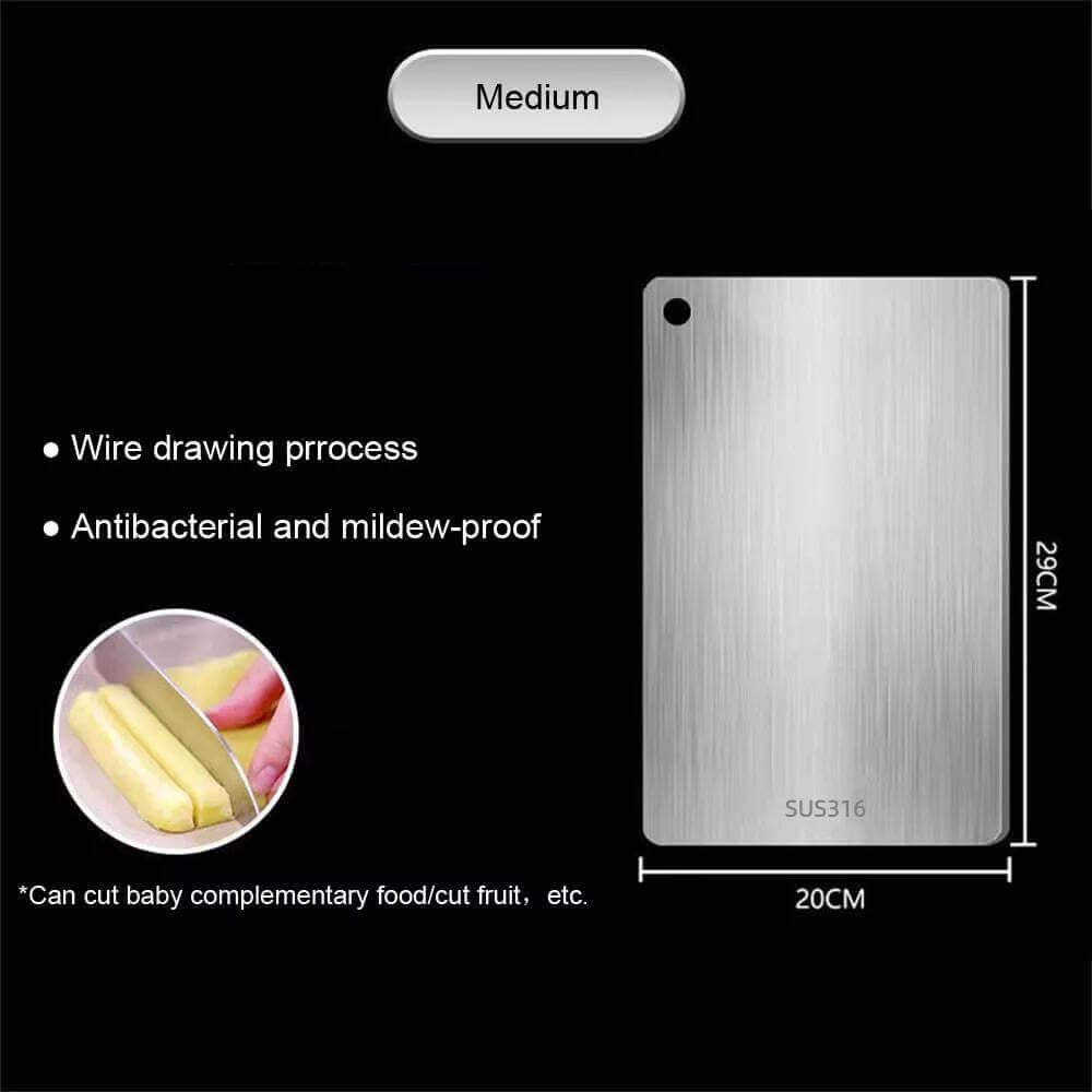 316 Stainless Steel Panel and Chopping Board Kitchen Household Thickened Double Sided Cutting Board Block Kneading Dough Board TechVisio