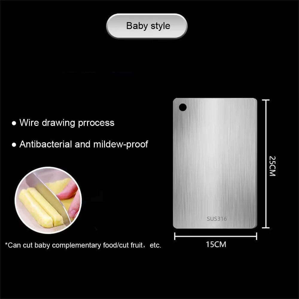 316 Stainless Steel Panel and Chopping Board Kitchen Household Thickened Double Sided Cutting Board Block Kneading Dough Board TechVisio