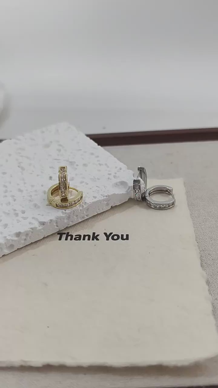 Créoles Zircon Élégantes – Boucles d'Oreilles Cercle Cristal Femme
