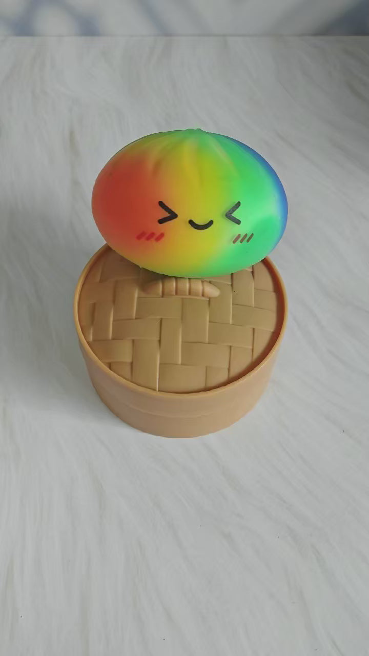 Squishy Ravioli Arc-en-ciel Glitter – Slow Rising Anti-stress Kawaii