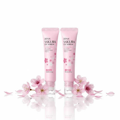 Sérum Contour des Yeux Sakura 15ml Bille Massage – Anti-Cernes Poches Rides | Acide Hyaluronique TechVisio