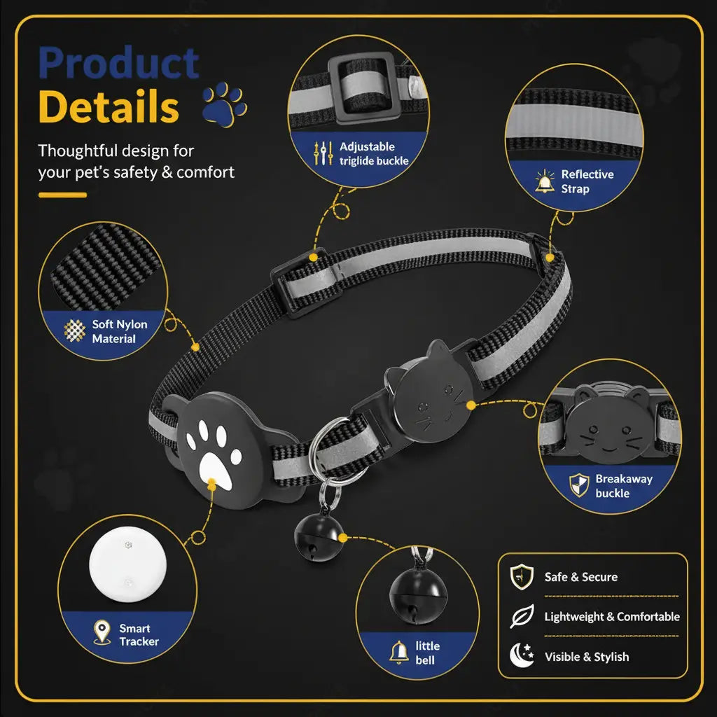 Smart GPS Cat Tracker – Product Details Dark