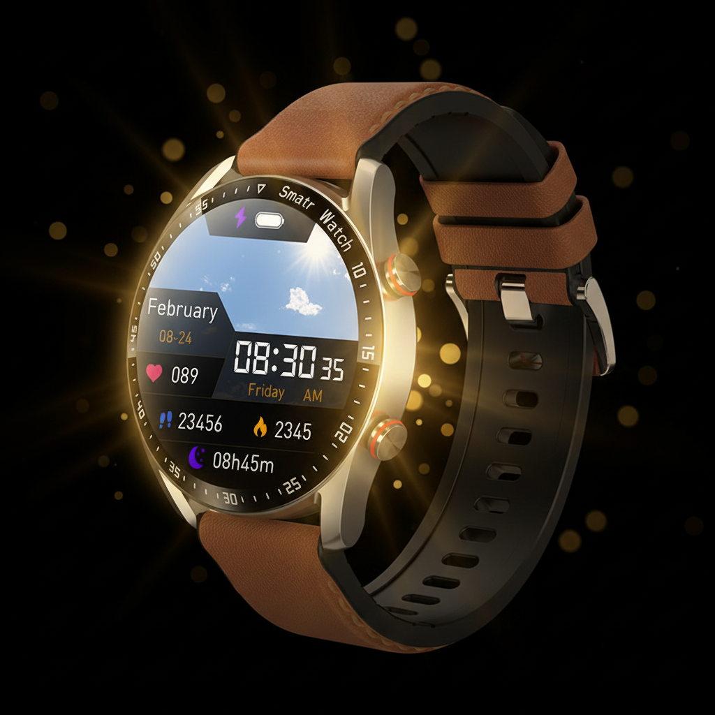 Smartwatch Brown Leather