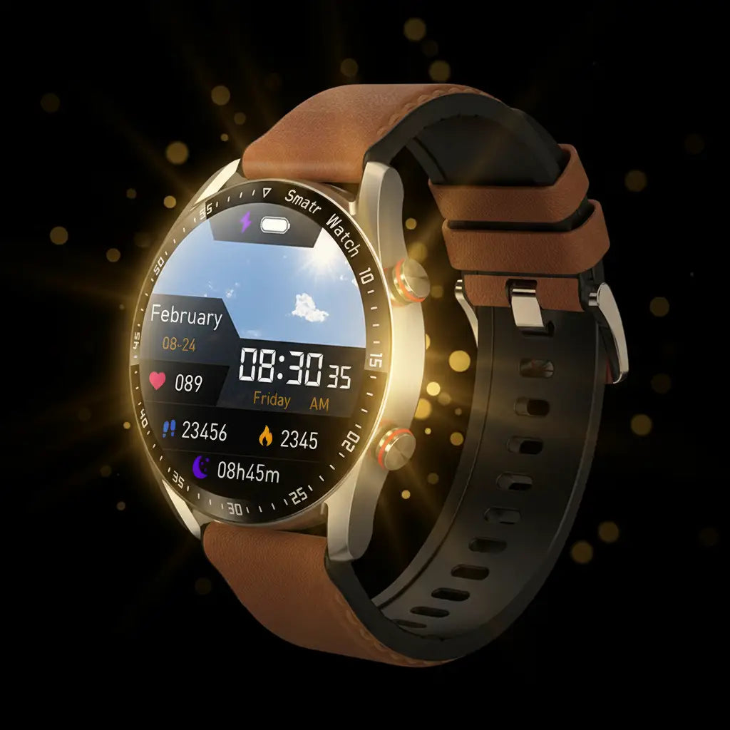 Smartwatch Brown Leather