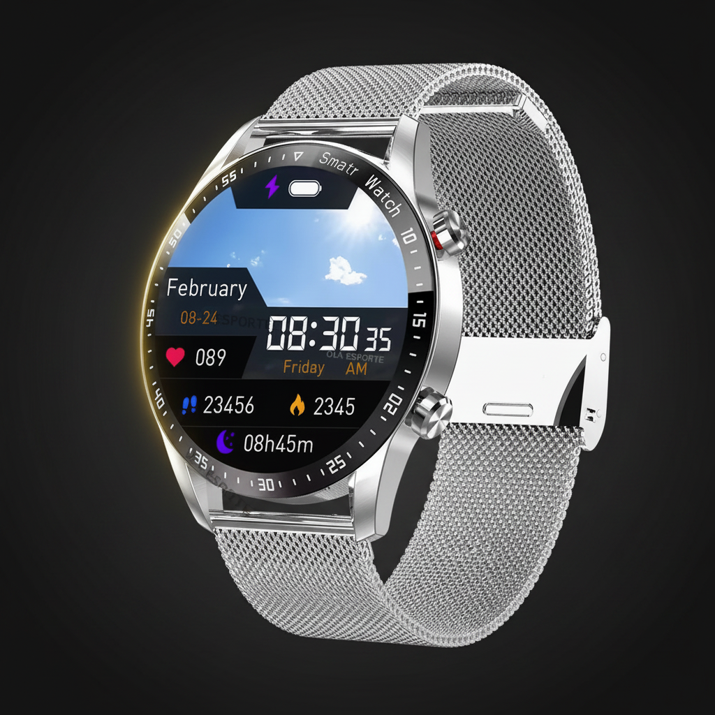 Smartwatch Mesh Argent Premium
